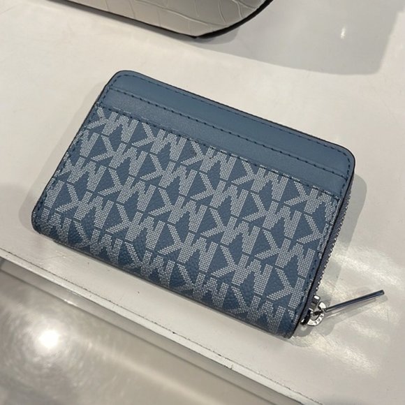 Michael Kors Jet Set Travel Medium Zip Around Card Case Chambray Multi - Picture 10 of 16